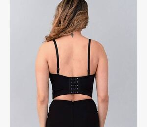 ELLACCI Black Sexy Rhinestone Bustier Crop Top/ Bra Multicolor, NWOT, M